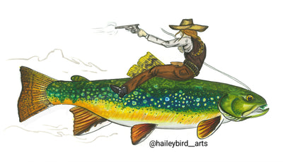 Fish Cowgirl Stickers