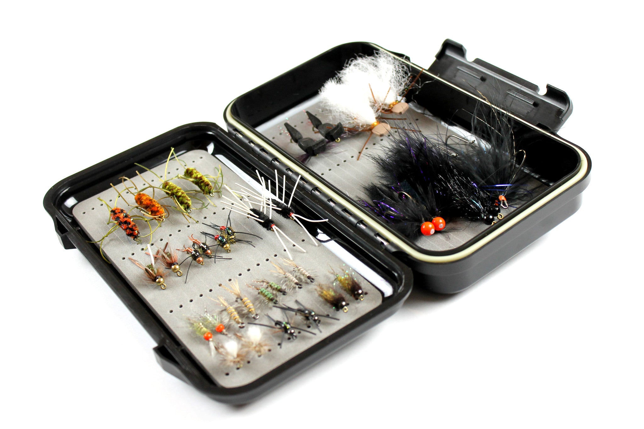 Flies selection hotfly LAKE EVOLUTION V3 - 36 barbless flies with box